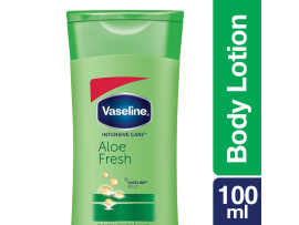 Vaseline Intensive Care Aloe Fresh Body Lotion, With 100% Aloe Extract, Non Greasy, Non Sticky Formula For Hand & Body, 100 ml